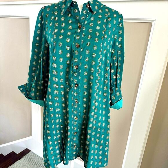Anthropologie Tops - Anthropologie Maeve Monica, teal green tunic top.